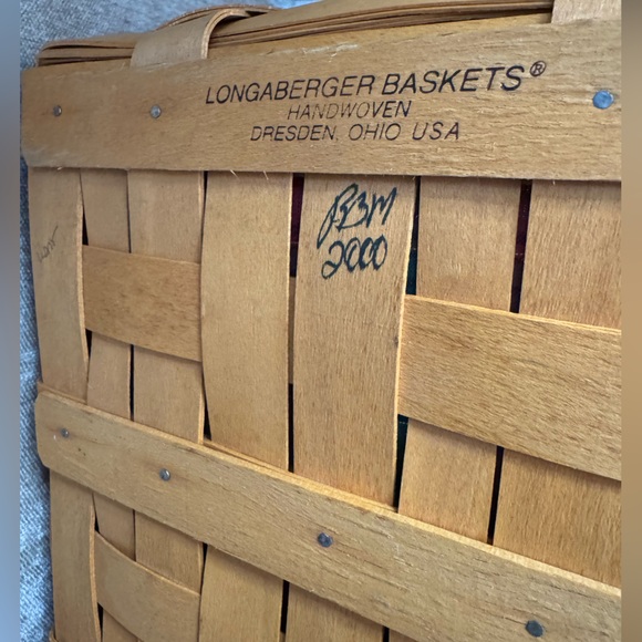 Longaberger 2000 Christmas Collection Deck The Halls Basket - liner & protector - Picture 8 of 12